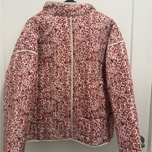Woman’s cropped puffer jacket floral - Picture 4 of 4